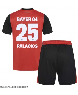 Günstige Bayer Leverkusen Exequiel Palacios #25 Heimtrikotsatz Kinder 2024-25 Kurzarm (+ Kurze Hosen)